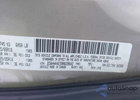 2009 Dodge Grand Caravan Se from USA, damaged, VIN 2D8HN44E39R628642